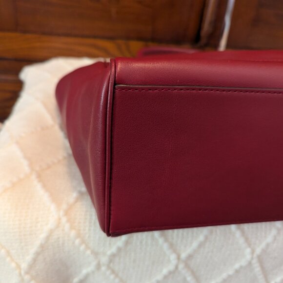 COACH 19890 Dark Red Leather Legacy Medium Candace Carryall Tote Shoulder Bag - Picture 10 of 16